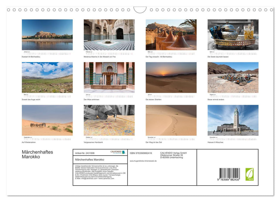 Märchenhaftes Marokko (CALVENDO Wandkalender 2027)