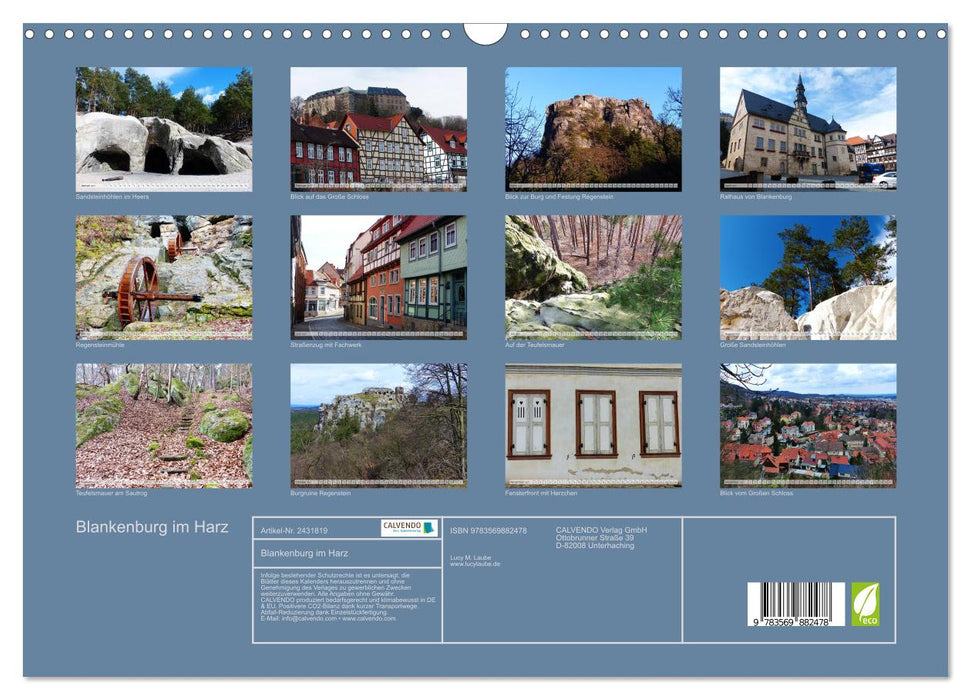 Blankenburg im Harz (CALVENDO Wandkalender 2027)