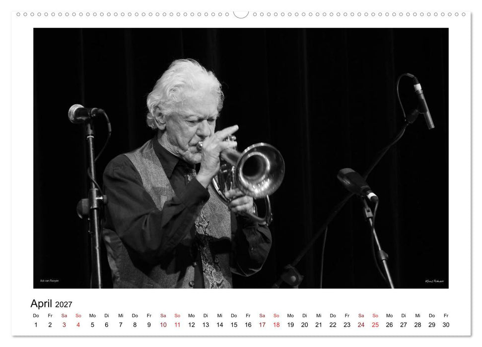 Internationale Meister des Jazz in Schwarzweiß (CALVENDO Wandkalender 2027)