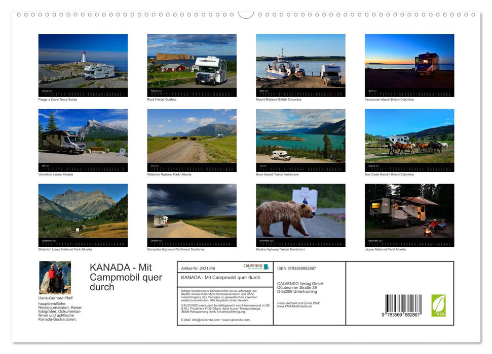 KANADA - Mit Campmobil quer durch (CALVENDO Premium Wandkalender 2027)