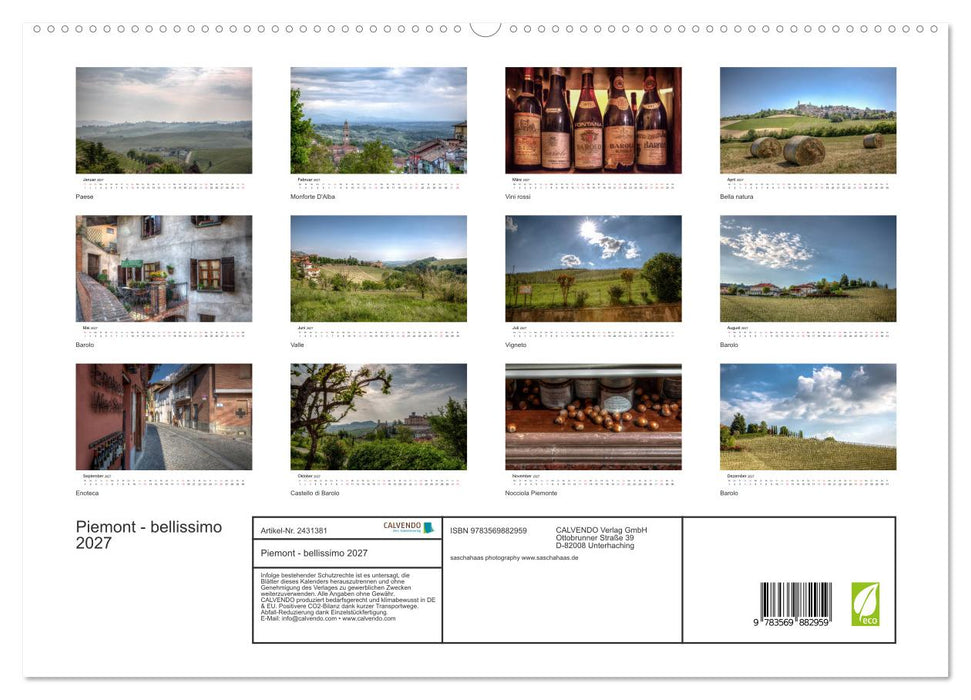 Piemont - bellissimo 2027 (CALVENDO Premium Wandkalender 2027)