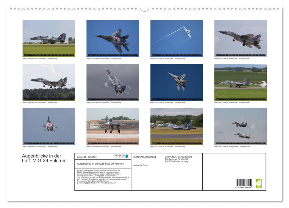 Augenblicke in der Luft: MiG-29 Fulcrum (CALVENDO Wandkalender 2027)