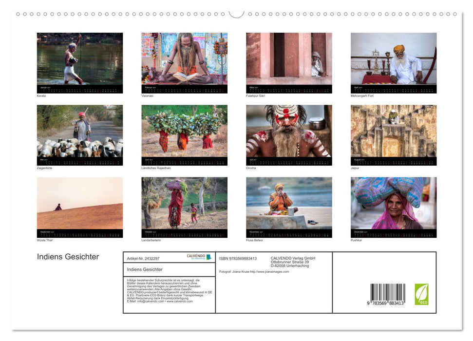 Indiens Gesichter (CALVENDO Premium Wandkalender 2027)