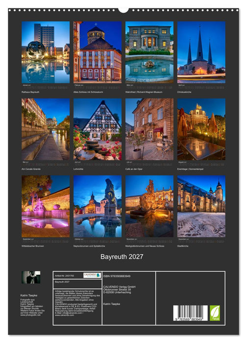 Bayreuth 2027 (CALVENDO Premium Wandkalender 2027)