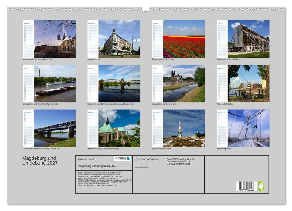 Magdeburg und Umgebung 2027 (CALVENDO Wandkalender 2027)