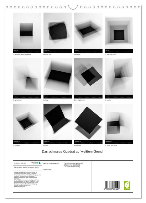 Das schwarze Quadrat auf weißem Grund (CALVENDO Wandkalender 2027)