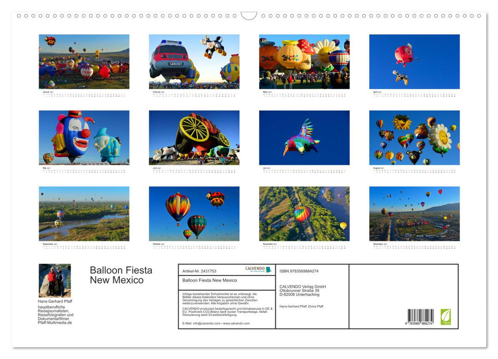 Balloon Fiesta New Mexico (CALVENDO Wandkalender 2027)