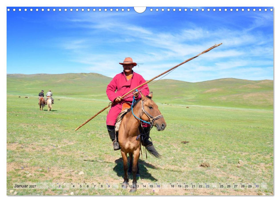Pferde und Reiter der Mongolei (CALVENDO Wandkalender 2027)