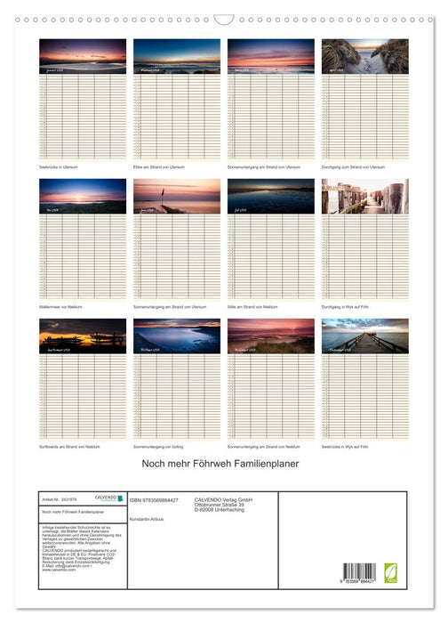 Noch mehr Föhrweh Familienplaner (CALVENDO Wandkalender 2027)