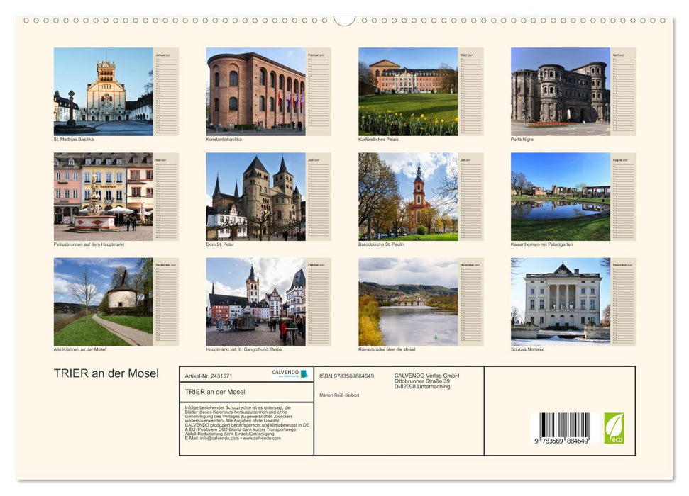 TRIER an der Mosel (CALVENDO Premium Wandkalender 2027)