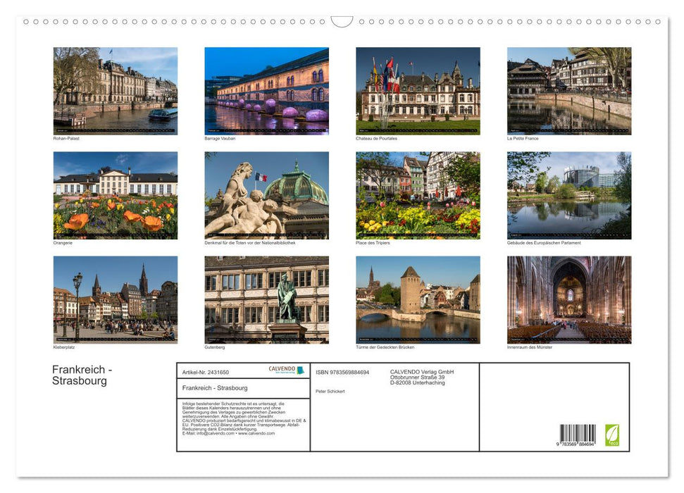Frankreich - Strasbourg (CALVENDO Wandkalender 2027)