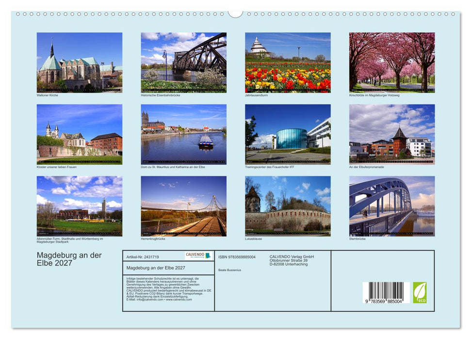 Magdeburg an der Elbe 2027 (CALVENDO Premium Wandkalender 2027)