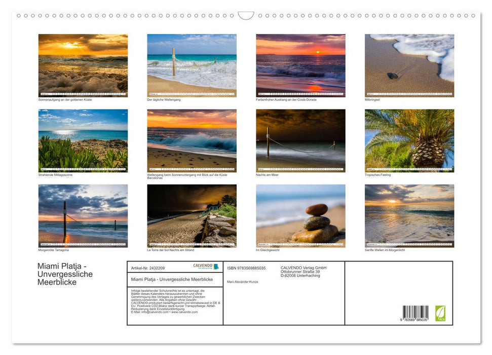 Miami Platja - Unvergessliche Meerblicke (CALVENDO Wandkalender 2027)