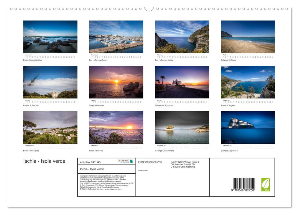 Ischia - Isola verde (CALVENDO Premium Wandkalender 2027)