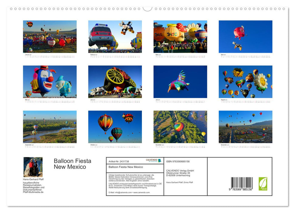 Balloon Fiesta New Mexico (CALVENDO Premium Wandkalender 2027)