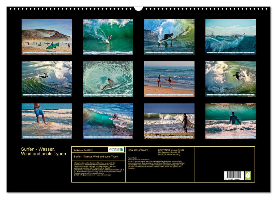 Surfen - Wasser, Wind und coole Typen (CALVENDO Wandkalender 2027)