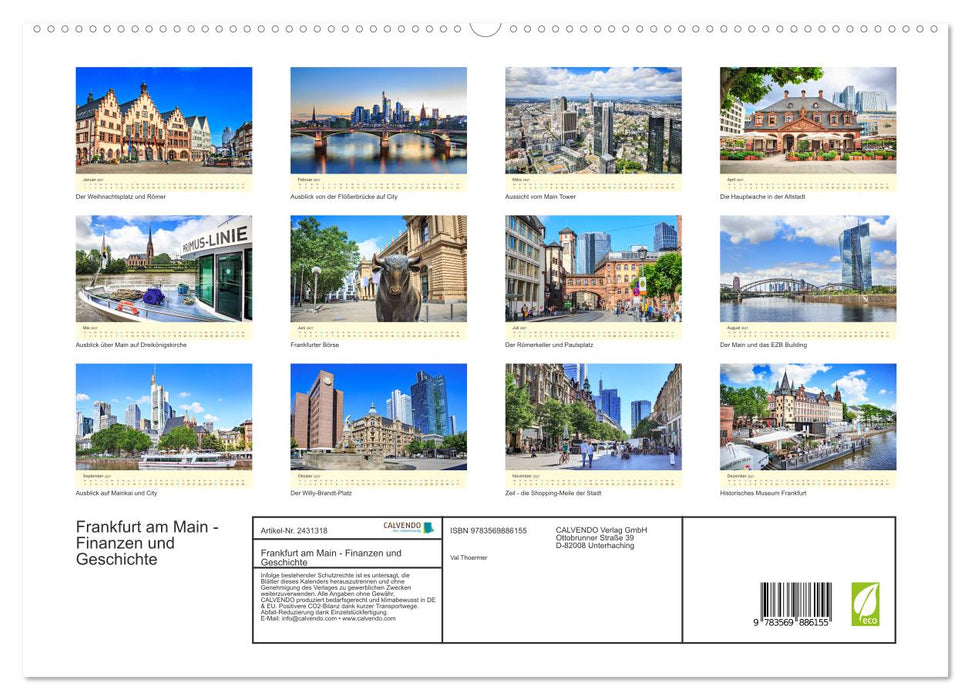 Frankfurt am Main - Finanzen und Geschichte (CALVENDO Premium Wandkalender 2027)
