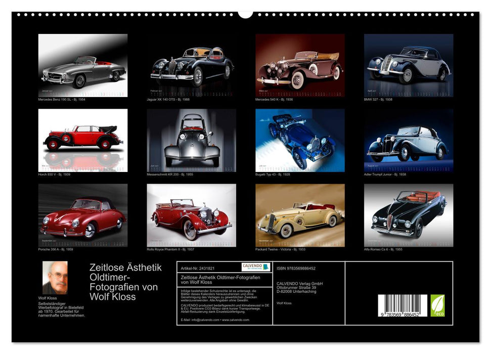 Zeitlose Ästhetik Oldtimer-Fotografien von Wolf Kloss (CALVENDO Premium Wandkalender 2027)