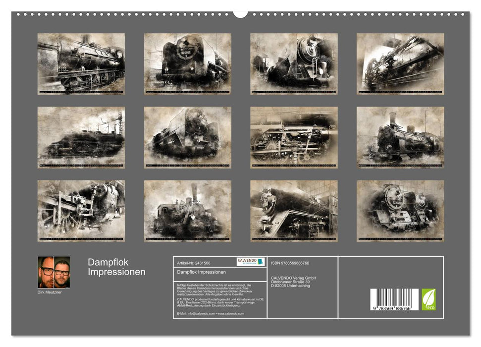 Dampflok Impressionen (CALVENDO Premium Wandkalender 2027)