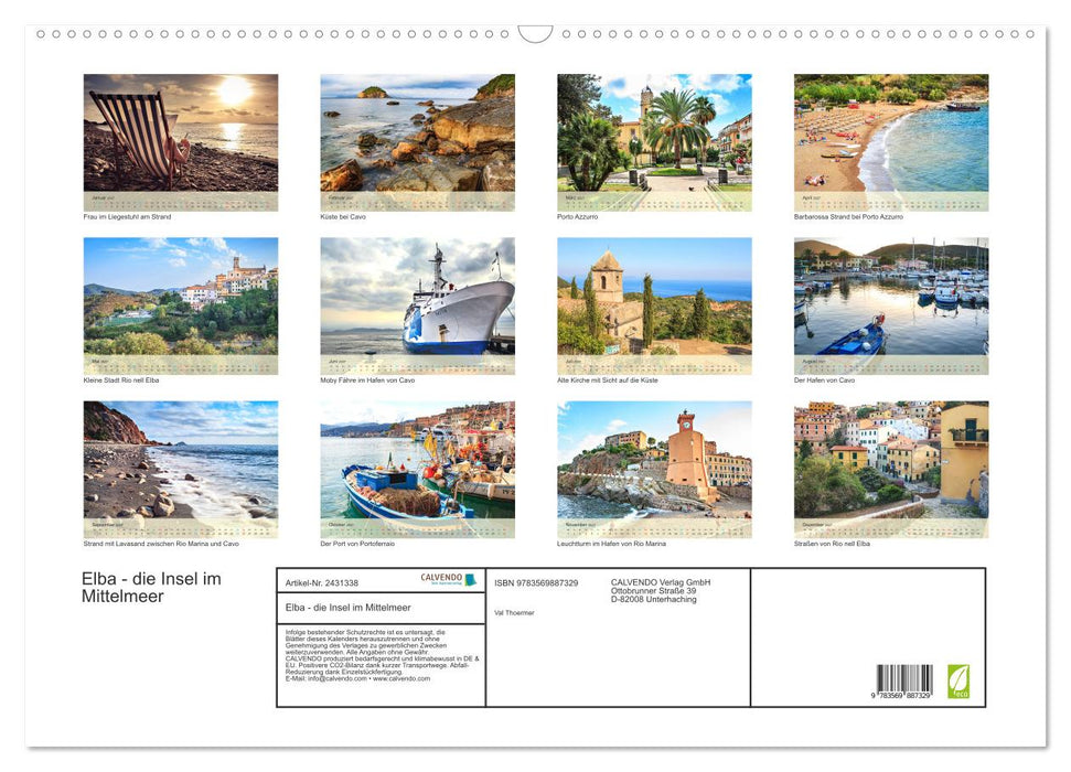Elba - die Insel im Mittelmeer (CALVENDO Wandkalender 2027)