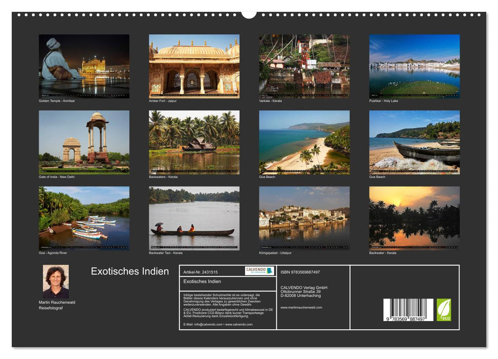 Exotisches Indien (CALVENDO Premium Wandkalender 2027)