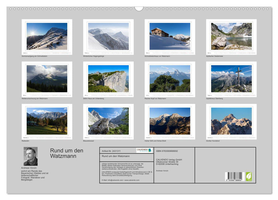 Rund um den Watzmann (CALVENDO Wandkalender 2027)