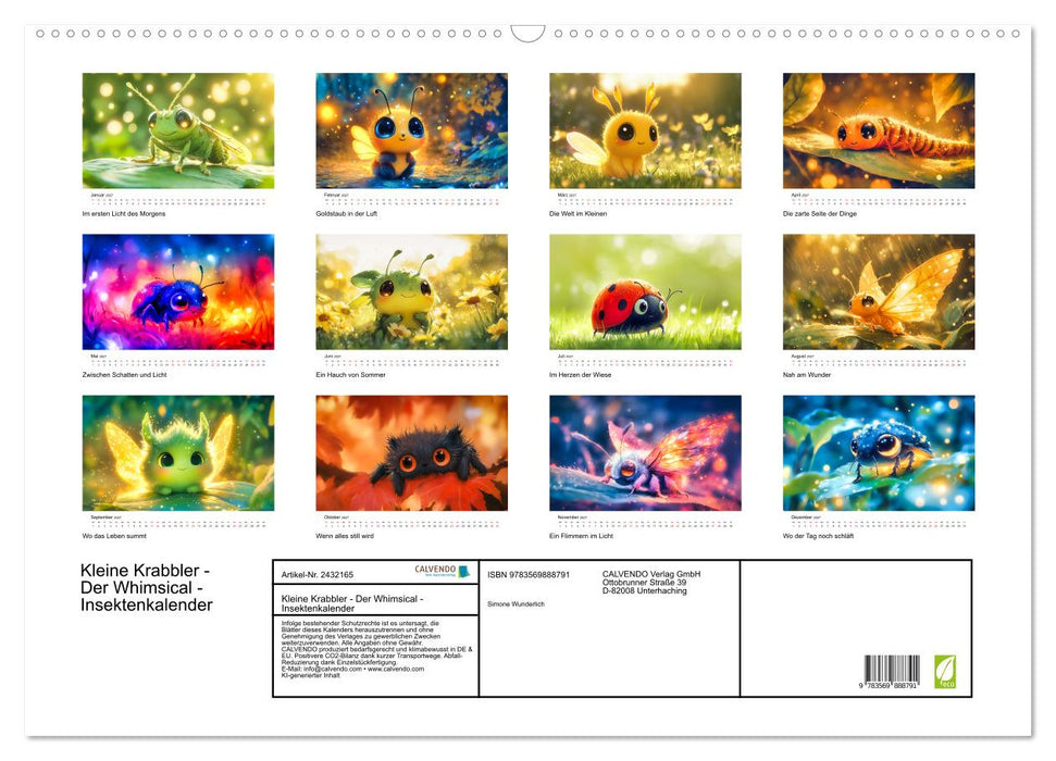 Kleine Krabbler - Der Whimsical - Insektenkalender (CALVENDO Wandkalender 2027)