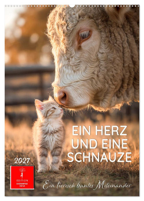 Ein Herz und eine Schnauze - Ein tierisch buntes Miteinander (CALVENDO Wandkalender 2027)