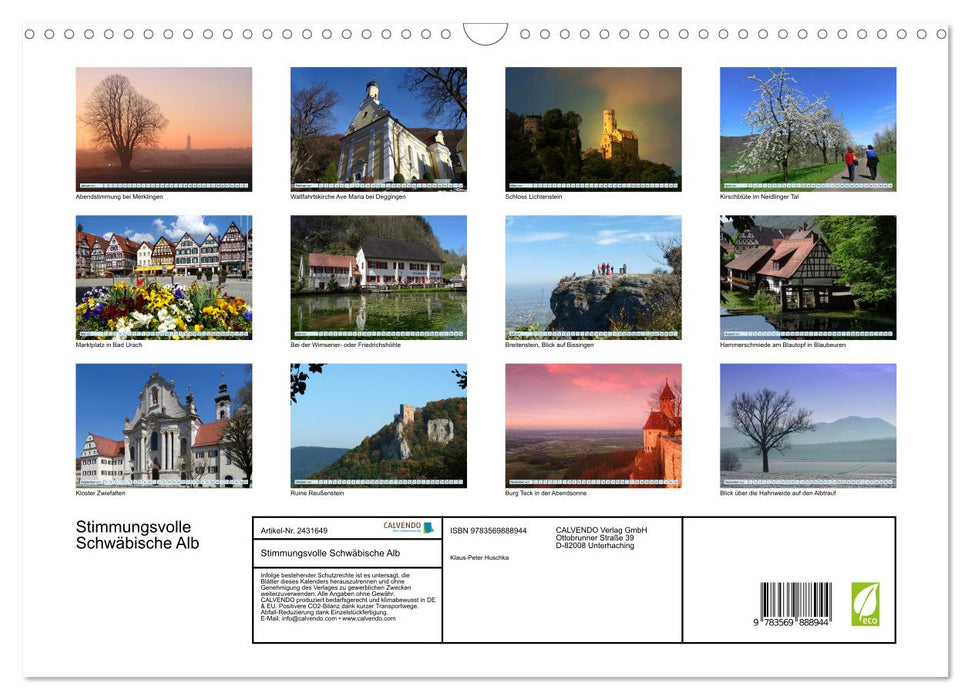 Stimmungsvolle Schwäbische Alb (CALVENDO Wandkalender 2027)