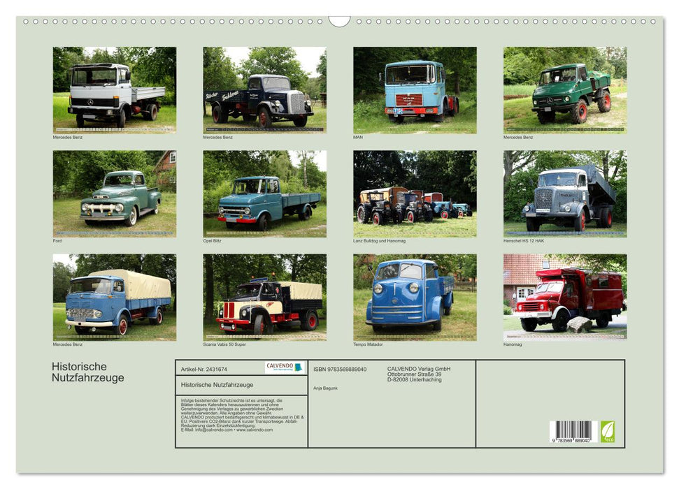 Historische Nutzfahrzeuge (CALVENDO Wandkalender 2027)