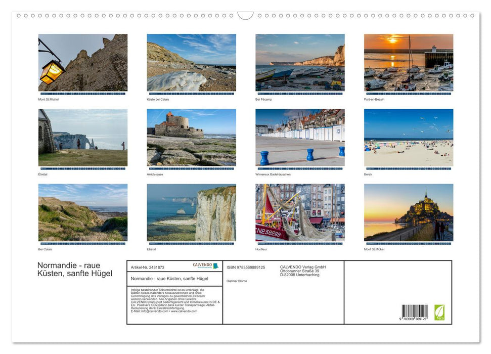 Normandie - raue Küsten, sanfte Hügel (CALVENDO Wandkalender 2027)