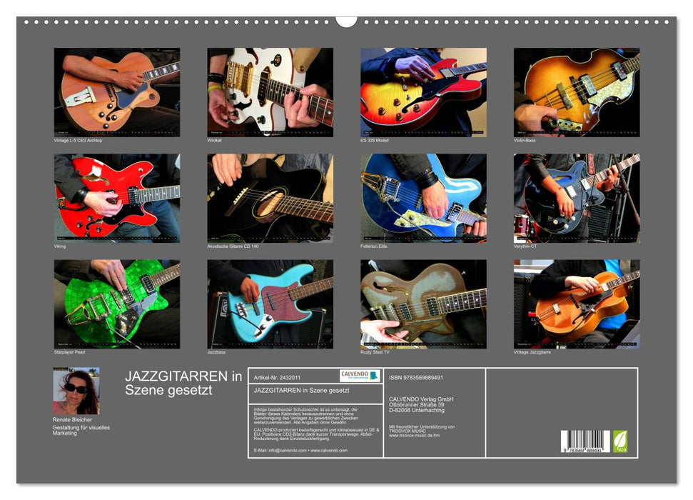JAZZGITARREN in Szene gesetzt (CALVENDO Wandkalender 2027)