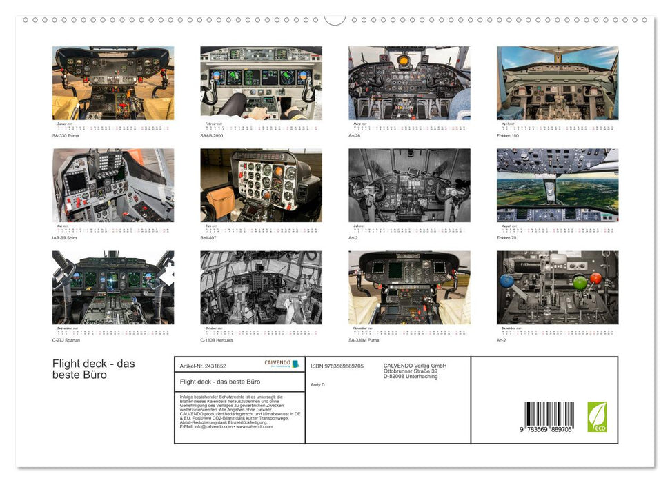 Flight deck - das beste Büro (CALVENDO Premium Wandkalender 2027)