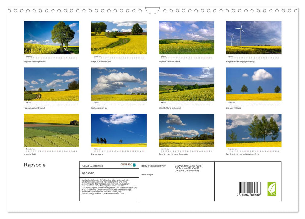 Rapsodie (CALVENDO Wandkalender 2027)
