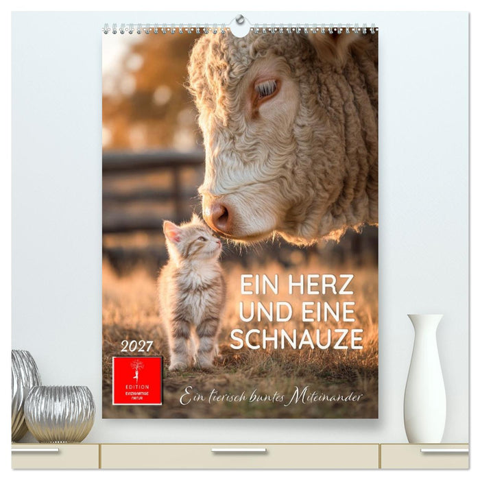 Ein Herz und eine Schnauze - Ein tierisch buntes Miteinander (CALVENDO Premium Wandkalender 2027)