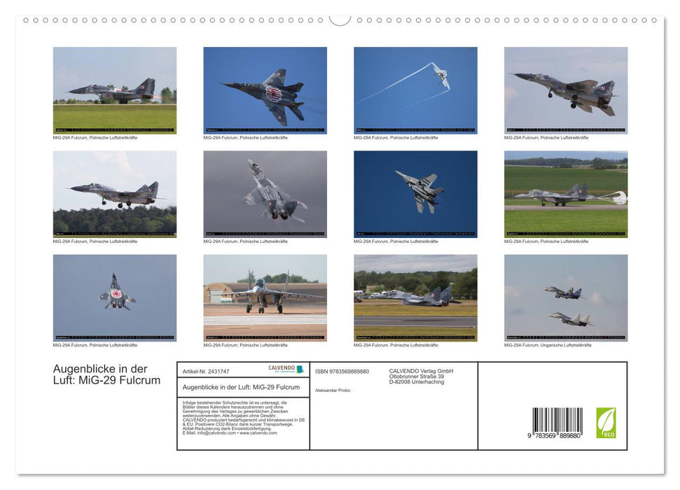 Augenblicke in der Luft: MiG-29 Fulcrum (CALVENDO Premium Wandkalender 2027)