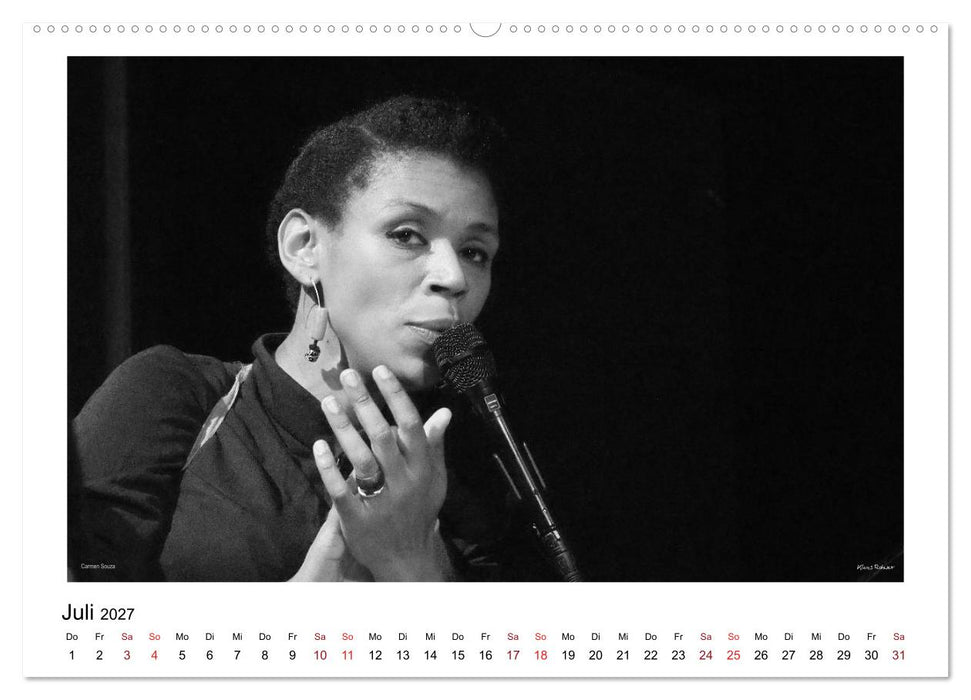 Internationale Meister des Jazz in Schwarzweiß (CALVENDO Premium Wandkalender 2027)