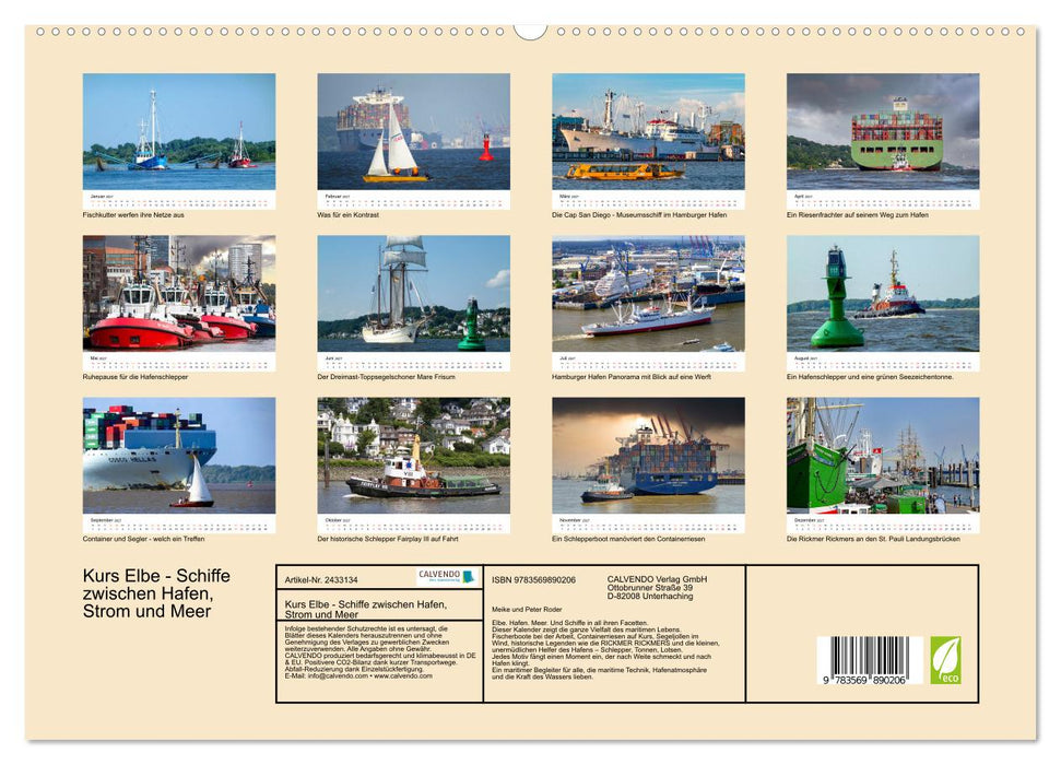 Kurs Elbe - Schiffe zwischen Hafen, Strom und Meer (CALVENDO Premium Wandkalender 2027)