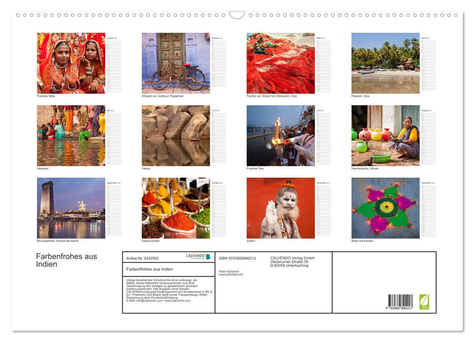 Farbenfrohes aus Indien (CALVENDO Wandkalender 2027)