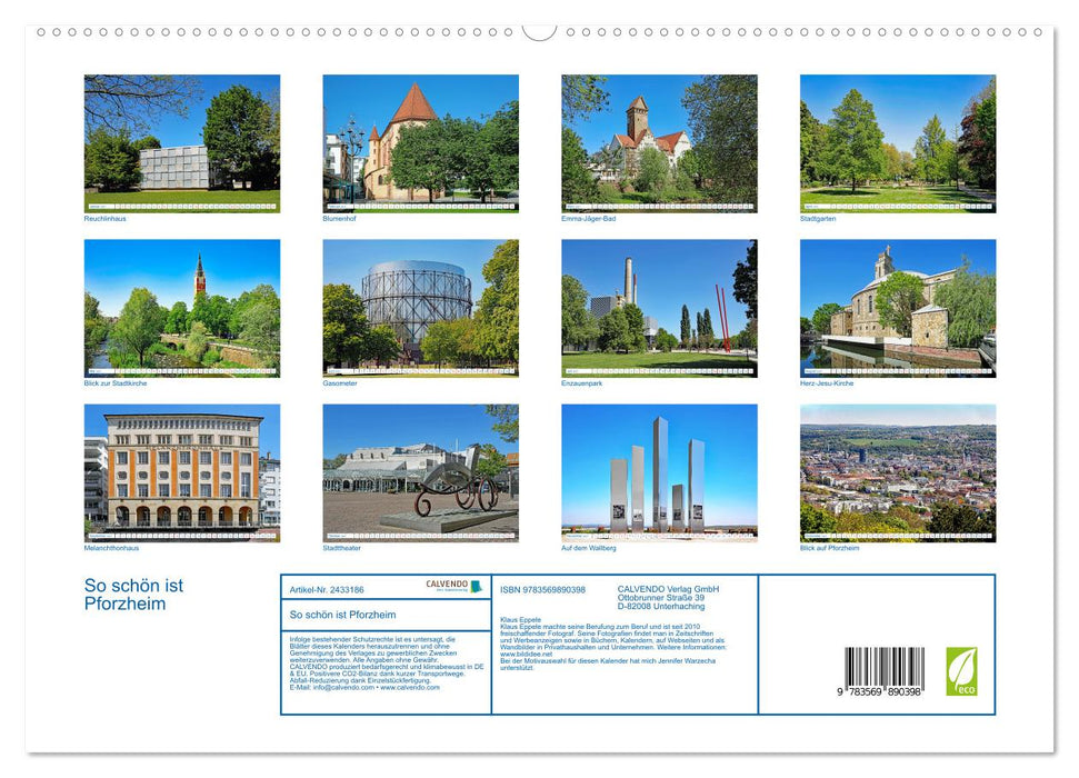 So schön ist Pforzheim (CALVENDO Premium Wandkalender 2027)