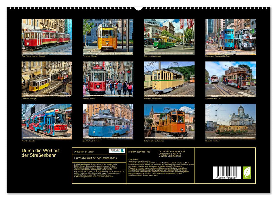 Durch die Welt mit der Straßenbahn (CALVENDO Premium Wandkalender 2027)