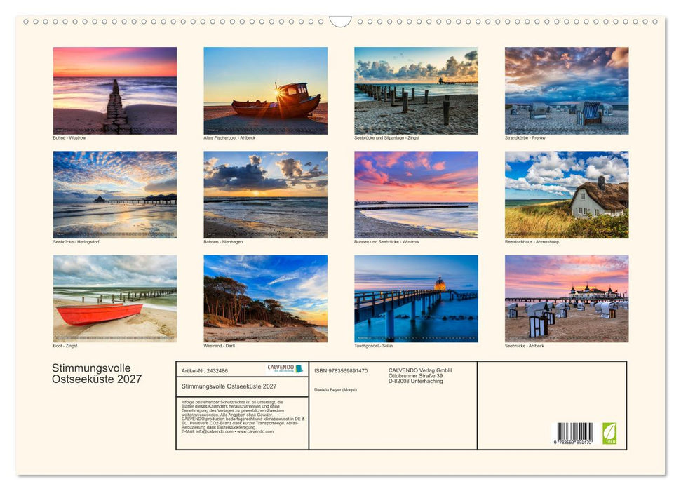 Stimmungsvolle Ostseeküste 2027 (CALVENDO Wandkalender 2027)