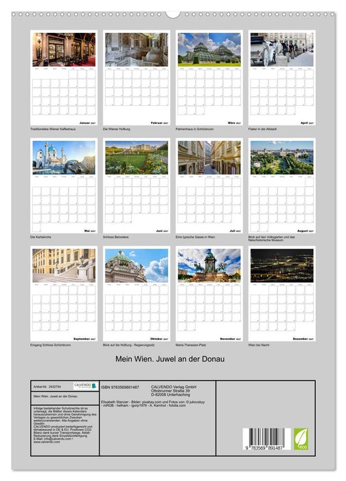 Mein Wien. Juwel an der Donau (CALVENDO Premium Wandkalender 2027)