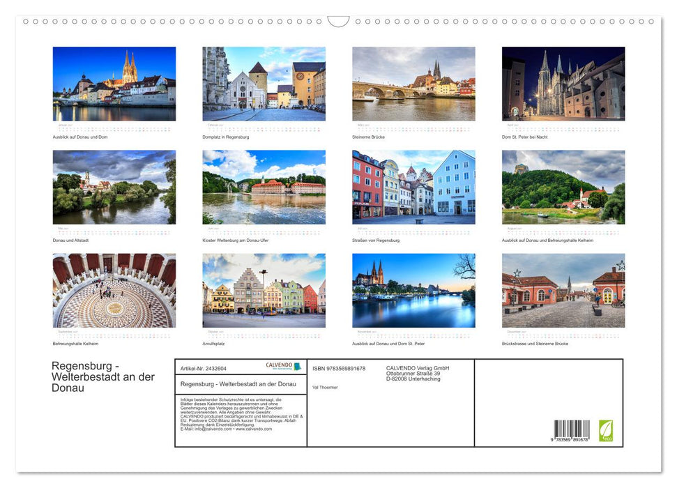 Regensburg - Welterbestadt an der Donau (CALVENDO Wandkalender 2027)