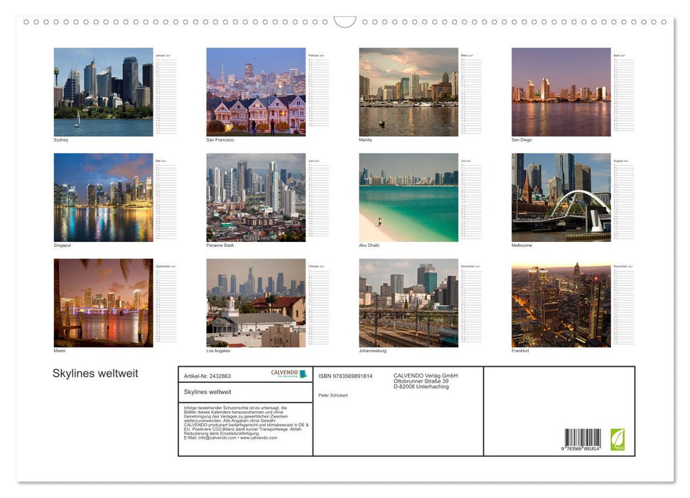 Skylines weltweit (CALVENDO Wandkalender 2027)