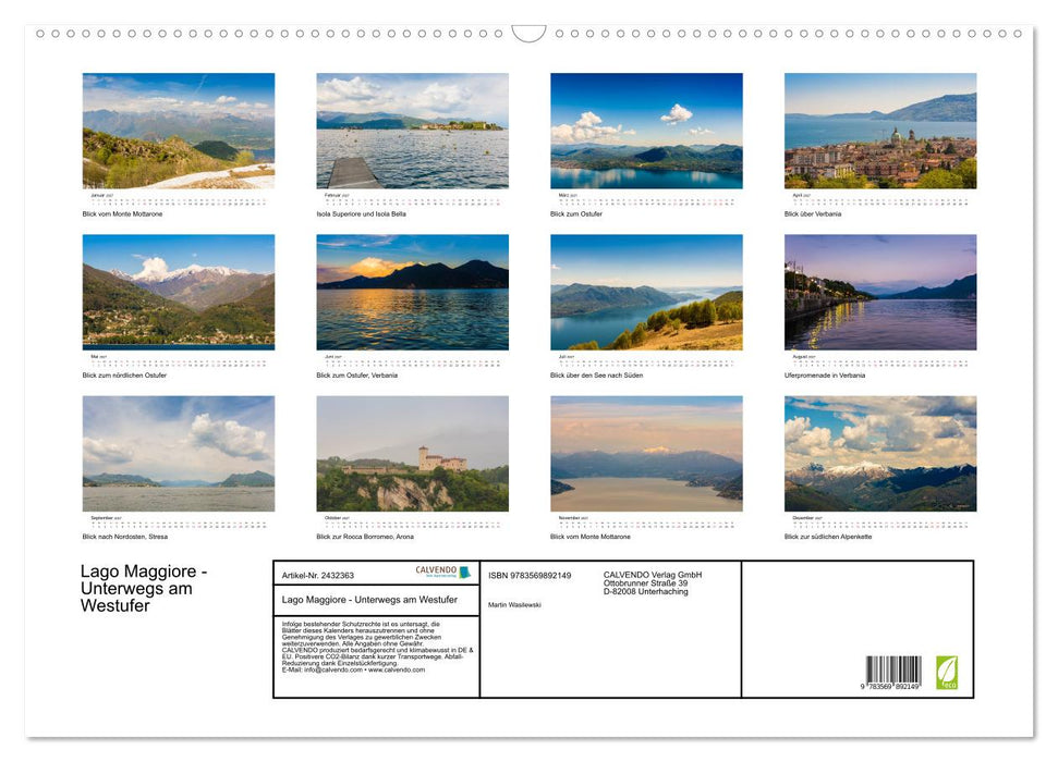 Lago Maggiore - Unterwegs am Westufer (CALVENDO Wandkalender 2027)