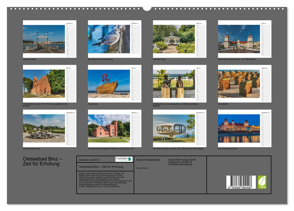 Ostseebad Binz – Zeit für Erholung (CALVENDO Premium Wandkalender 2027)