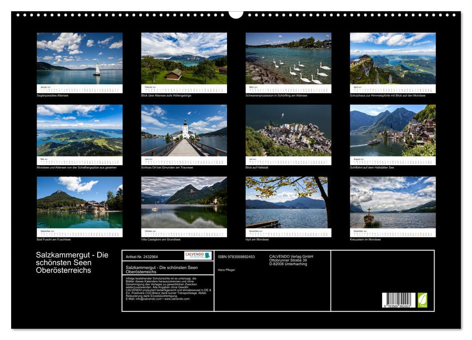 Salzkammergut - Die schönsten Seen Oberösterreichs (CALVENDO Wandkalender 2027)