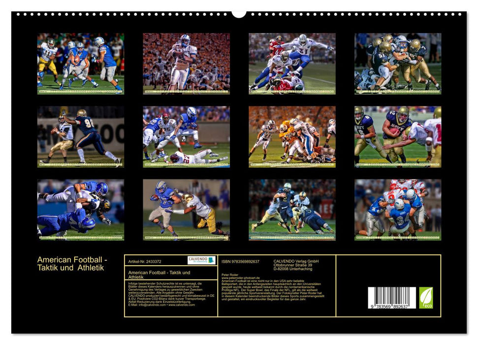 American Football - Taktik und Athletik (CALVENDO Premium Wandkalender 2027)