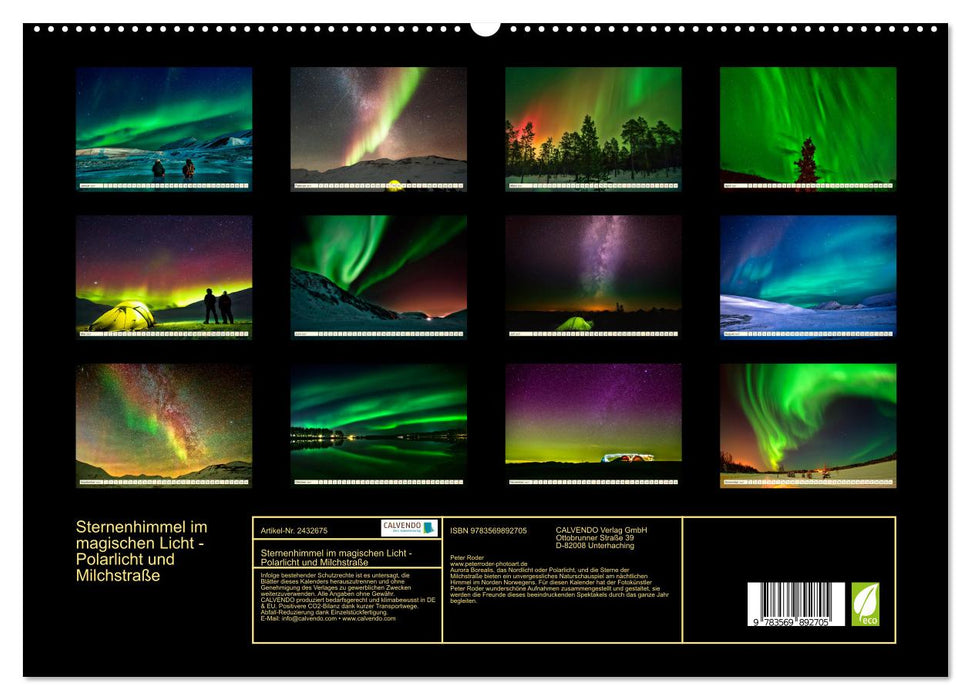 Sternenhimmel im magischen Licht - Polarlicht und Milchstraße (CALVENDO Premium Wandkalender 2027)